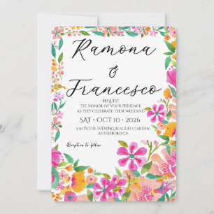 Tomber Amoureux de Vous Invitation de Mariage Flor