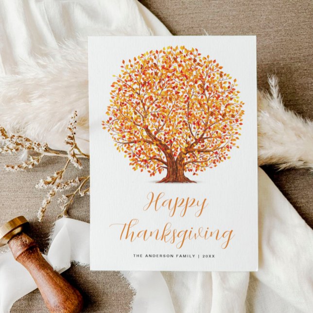 tomber arbres bon thanksgiving carte de vacances (Créateur téléchargé)