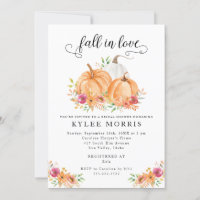 Tomber dans l'amour Citrouille nuptiale Invitation