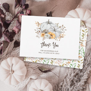 Tomber dans le Baby shower d'amour Carte de remerc