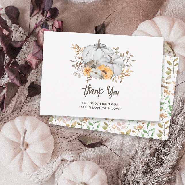 Tomber dans le Baby shower d'amour Carte de remerc (Créateur téléchargé)