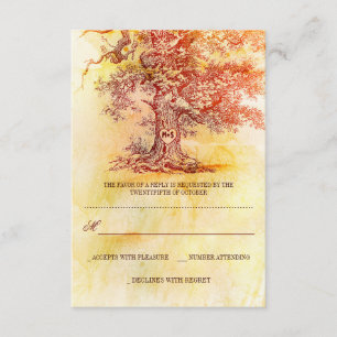 tomber vieux arbre rustique mariage cartes RSVP