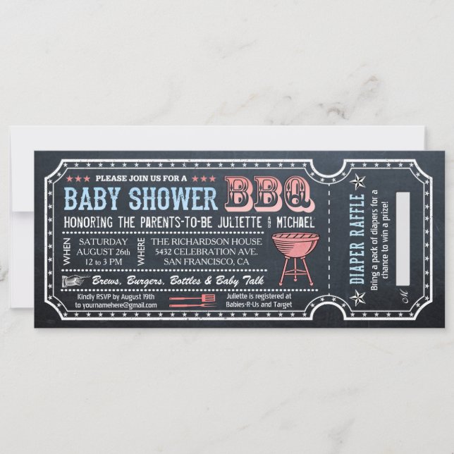 Tombola de couche-culotte des invitations W de (Devant)
