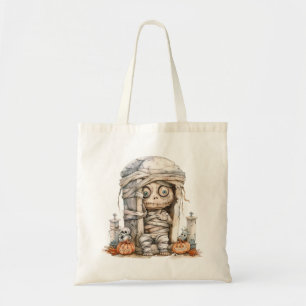 Tombside Trouble – Mummy Mischief & Mini Monsters Tote Bag