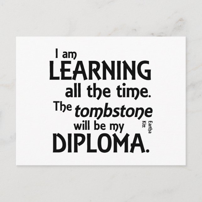 Tombstone Diploma Postcard (Front)