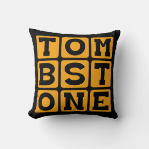 Tombstone, Grave Marking Throw Pillow