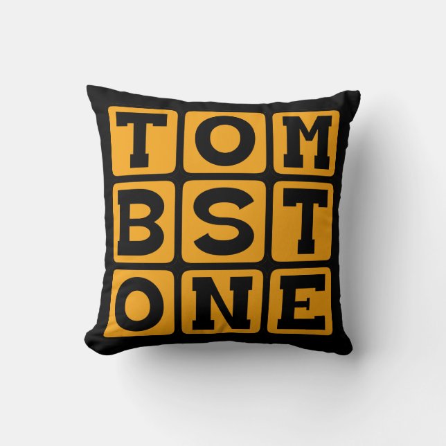 Tombstone, Grave Marking Throw Pillow (Front)