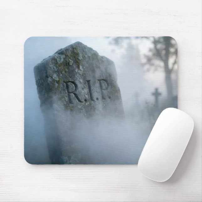Tombstone In Mist Mouse Pad (With Mouse)