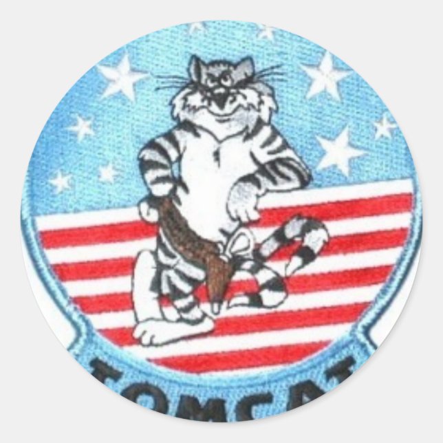 TOMCAT F-14 -- THE FINEST THAT EVER FLEW CLASSIC ROUND STICKER (Front)