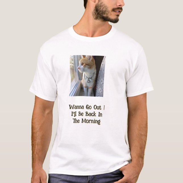 Tomcat, Photo, Funny Text Front & Back, Customize, T-Shirt (Front)