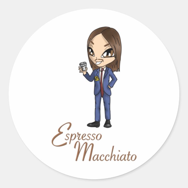 Tommy Cash Espresso Macchiato Eurovision 2025 Esto Classic Round Sticker (Front)