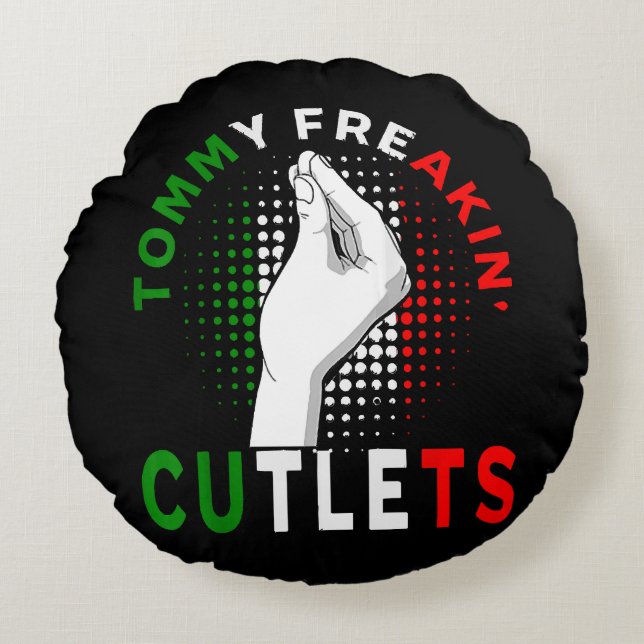 Tommy Cutlets Round Pillow (Front)