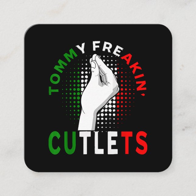 Tommy Cutlets Square Business Card (Front)