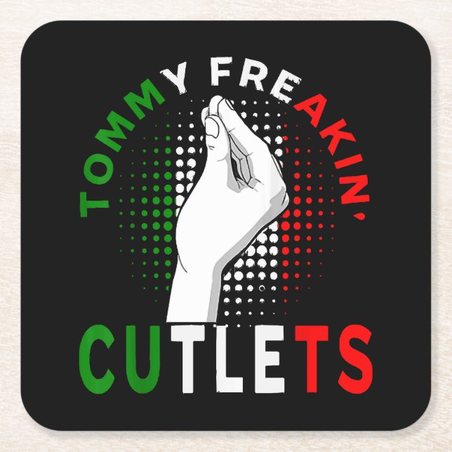 Tommy Cutlets Square Paper Coaster (Front)