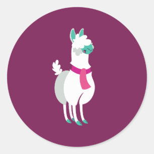 Tommy the Llama Classic Round Sticker