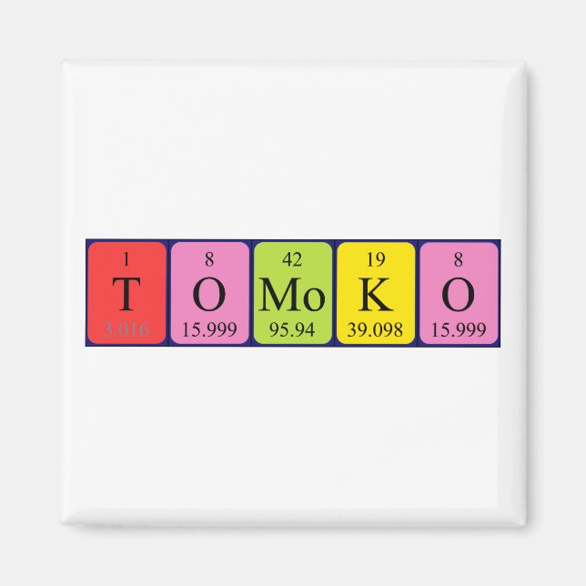 Tomoko periodic table name magnet (Front)