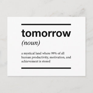 Tomorrow Inspirational Design Postcard