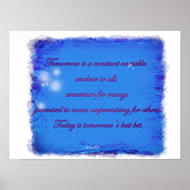 Tomorrow is unclear to all. poster (Front)