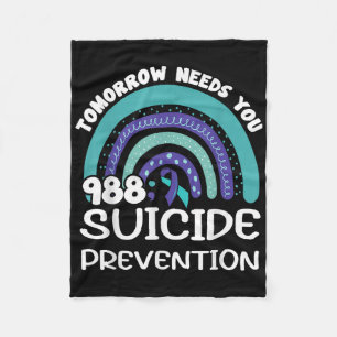 Tomorrow Needs You Rainbow Suicide Prevention Awar Fleece Blanket