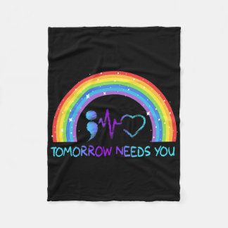 Tomorrow Needs You Suicide Prevention Awareness Ra Fleece Blanket