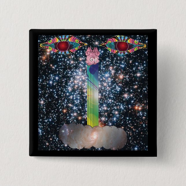 Tomorrow Never Knows 2 Inch Square Button (Front)