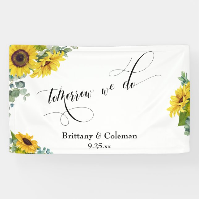 Tomorrow We Do Elegant Floral Rehearsal Dinner Banner (Horizontal)