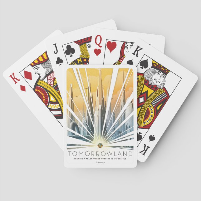 Tomorrowland City Poster Playing Cards (Back)