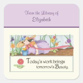 Tomorrow's Beauty Bookplate Square Sticker