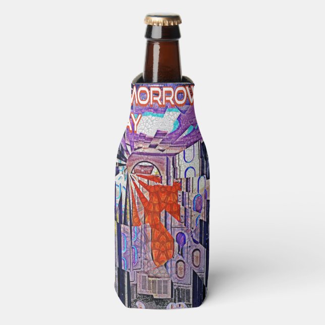 Tomorrow's Way Today Retro Future Art Bottle Cooler (Bottle Front)