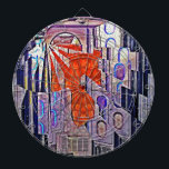 Tomorrow's Way Today Retro Future Art Dartboard<br><div class="desc">Add some optimism to your life,  in form of this bright orange blue retro futuristic pattern. The Future starts today.</div>