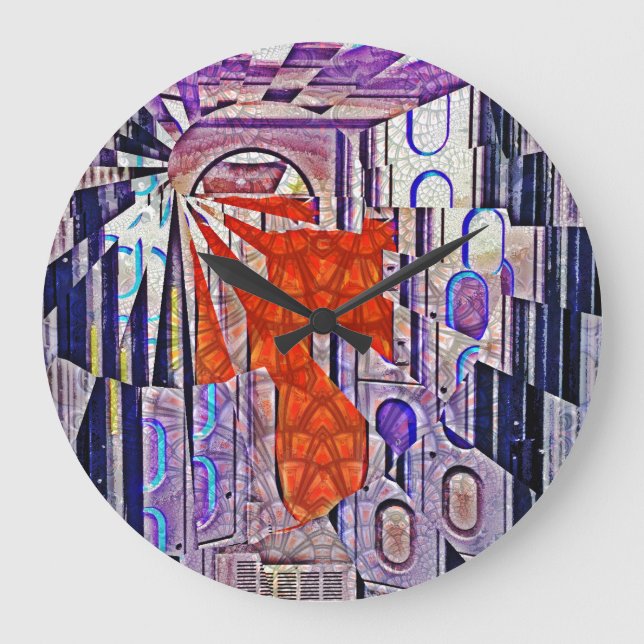 Tomorrow's Way Today Retro Future Art Large Clock (Front)