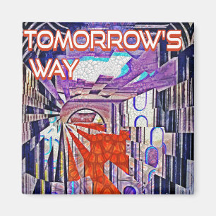 Tomorrow's Way Today Retro Future Art Magnet