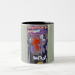 Tomorrow's Way Today Retro Future Art Two-Tone Coffee Mug