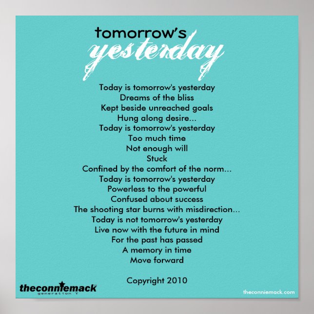 Tomorrow's Yesterday Poster (Front)