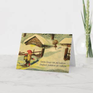 Tomten Christmas card with Viktor Rydberg poem