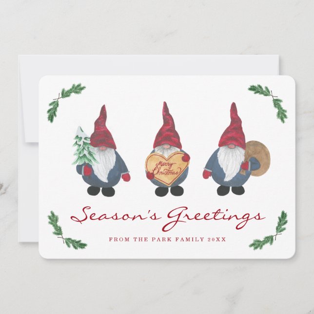 Tomten Christmas Photo Card (Front)