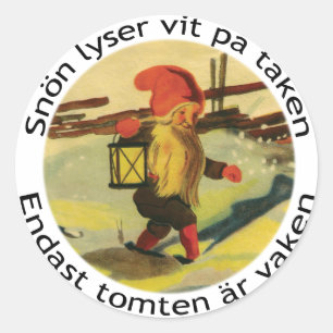 Tomten stickers with Viktor Rydberg poem