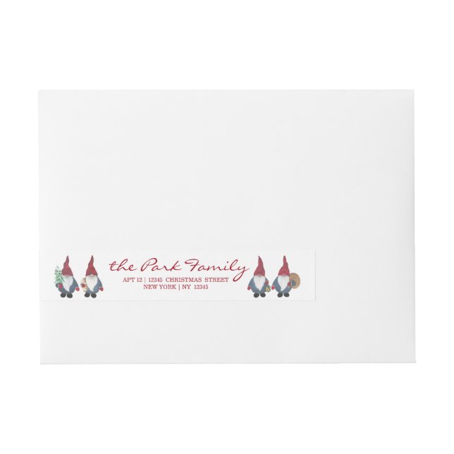 Tomten Wraparound Étiquettes de adresse (Devant)