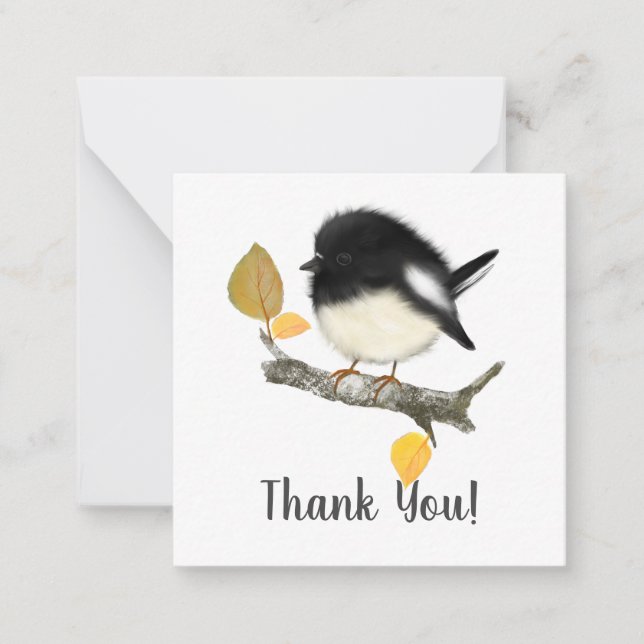 Tomtit Bird  Flat Thank You Note Card (Front)