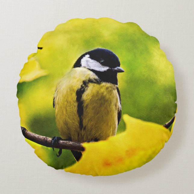 Tomtit - Dressed To The Season Round Pillow (Front)