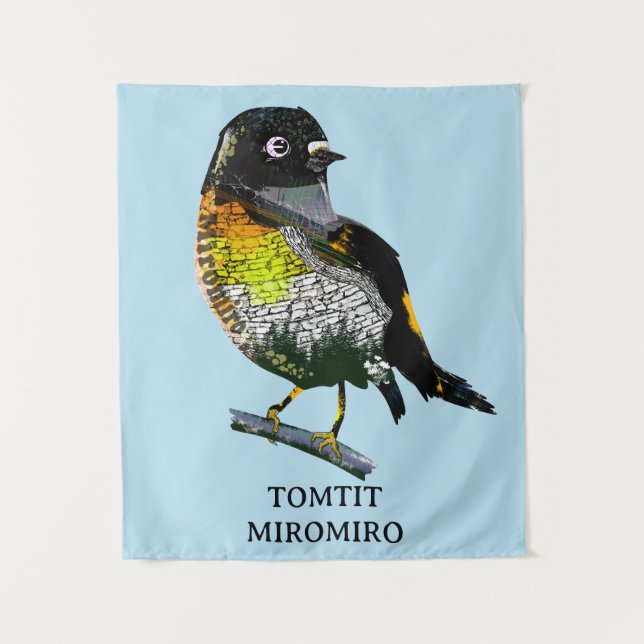 Tomtit Miromiro Tapestry (Front)