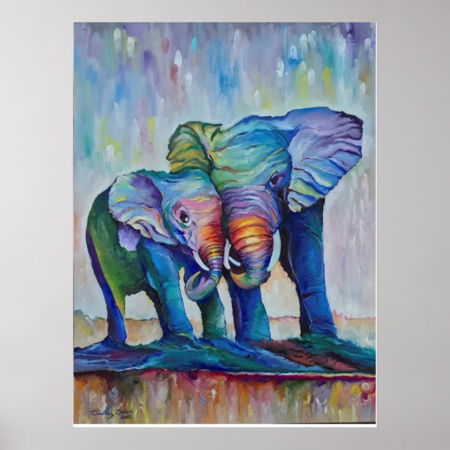 "Ton of Love"  Elephant Poster by Timothy Orikri (Front)