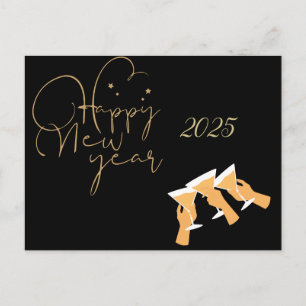 ton or nouvelle année eve carte postale
