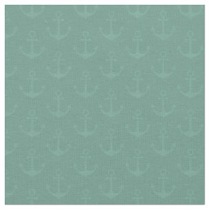Tonal Anchors on Gray Turquoise Fabric