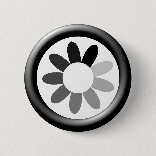 Tonal flower Design 2 Inch Round Button (Front)
