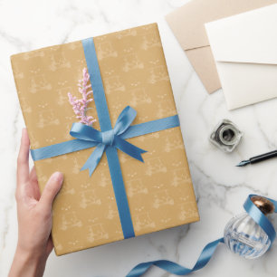 Tonal Golf Carts & Clubs on Butterscotch Wrapping Paper
