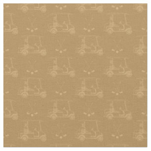 Tonal Golf Carts & Clubs on Dark Gray Orange Fabric
