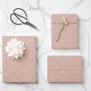 Tonal Golf Carts & Clubs on Pastel Grey Orange Wrapping Paper Sheet