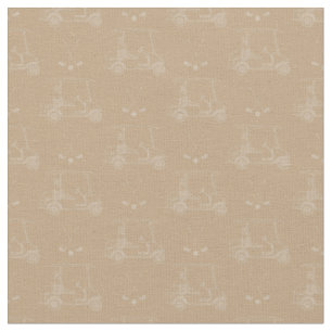 Tonal Golf Carts & Clubs on Tan Fabric