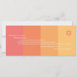 Tonal Orange Bat Mitzvah invitation